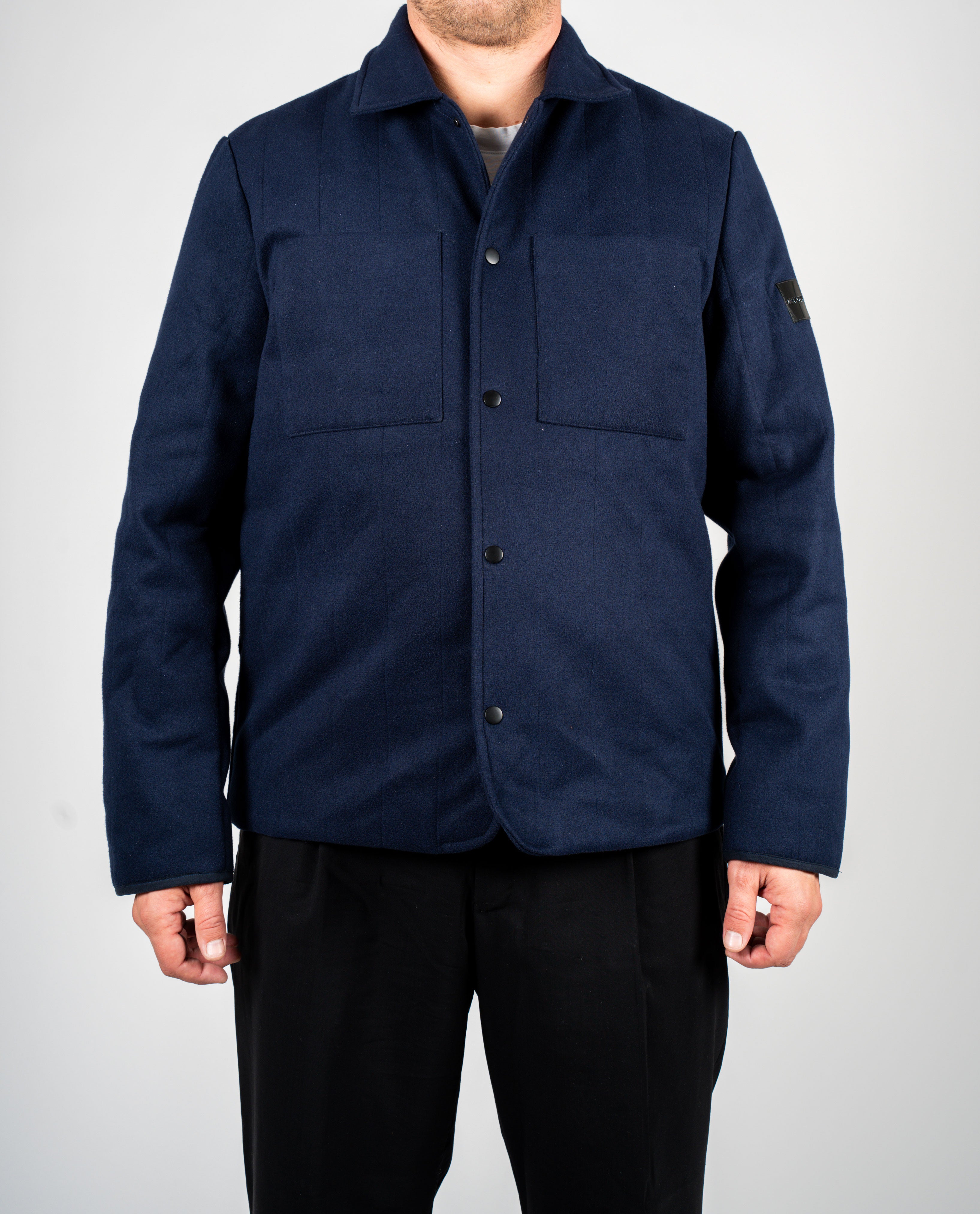 Overshirt navy in tessuto pesante