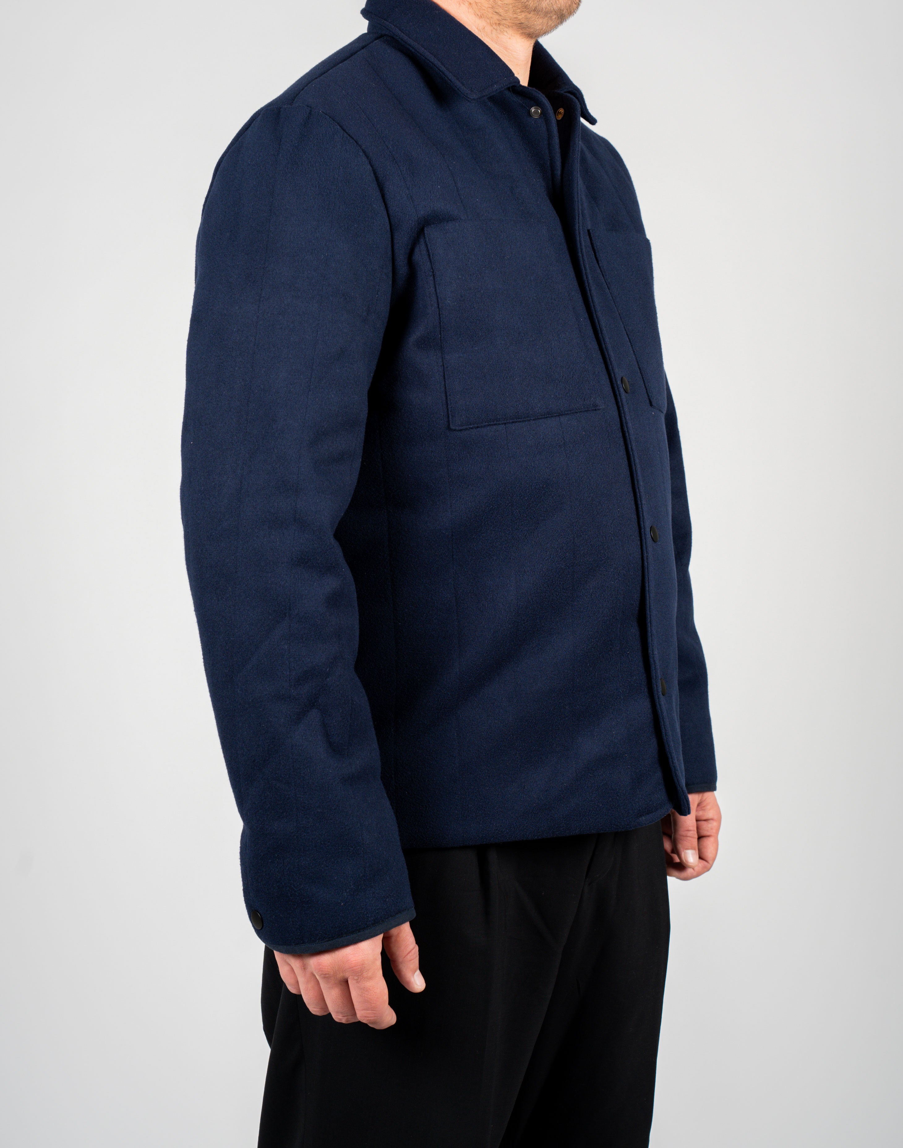 Overshirt navy in tessuto pesante