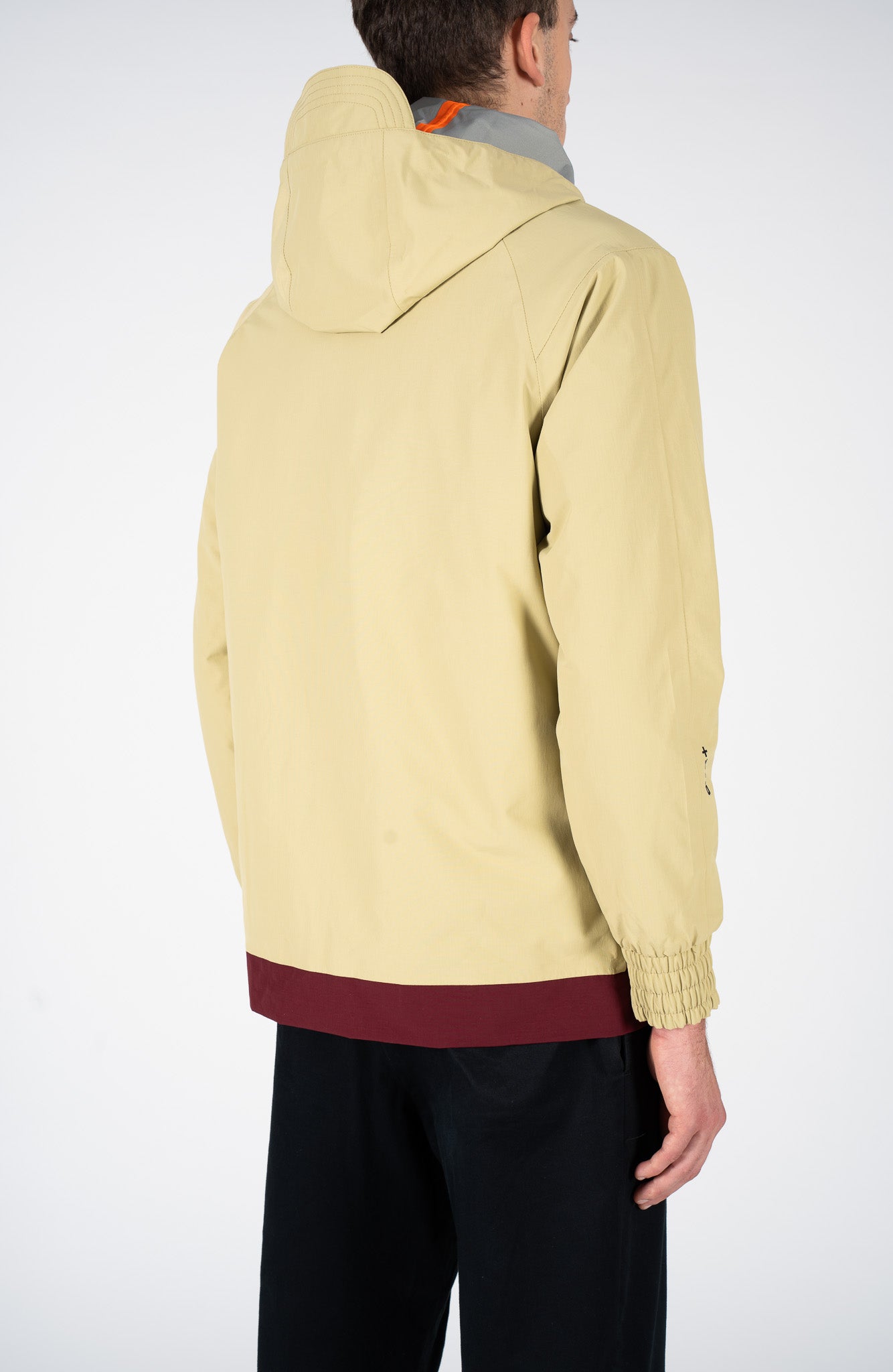 Giacca bicolore khaki e rosso