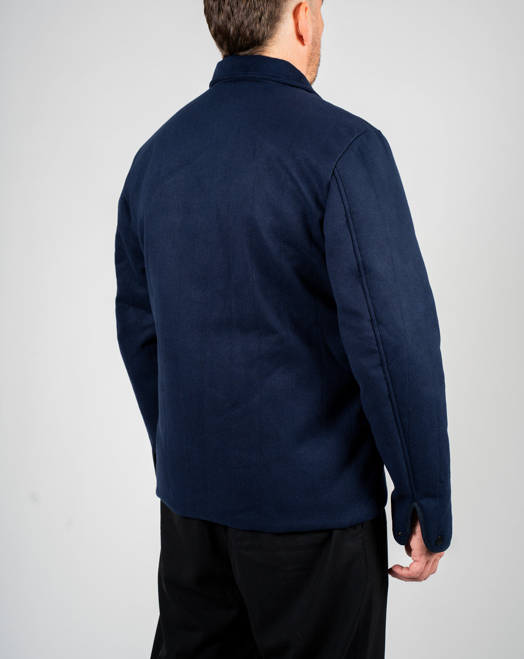 Overshirt navy in tessuto pesante