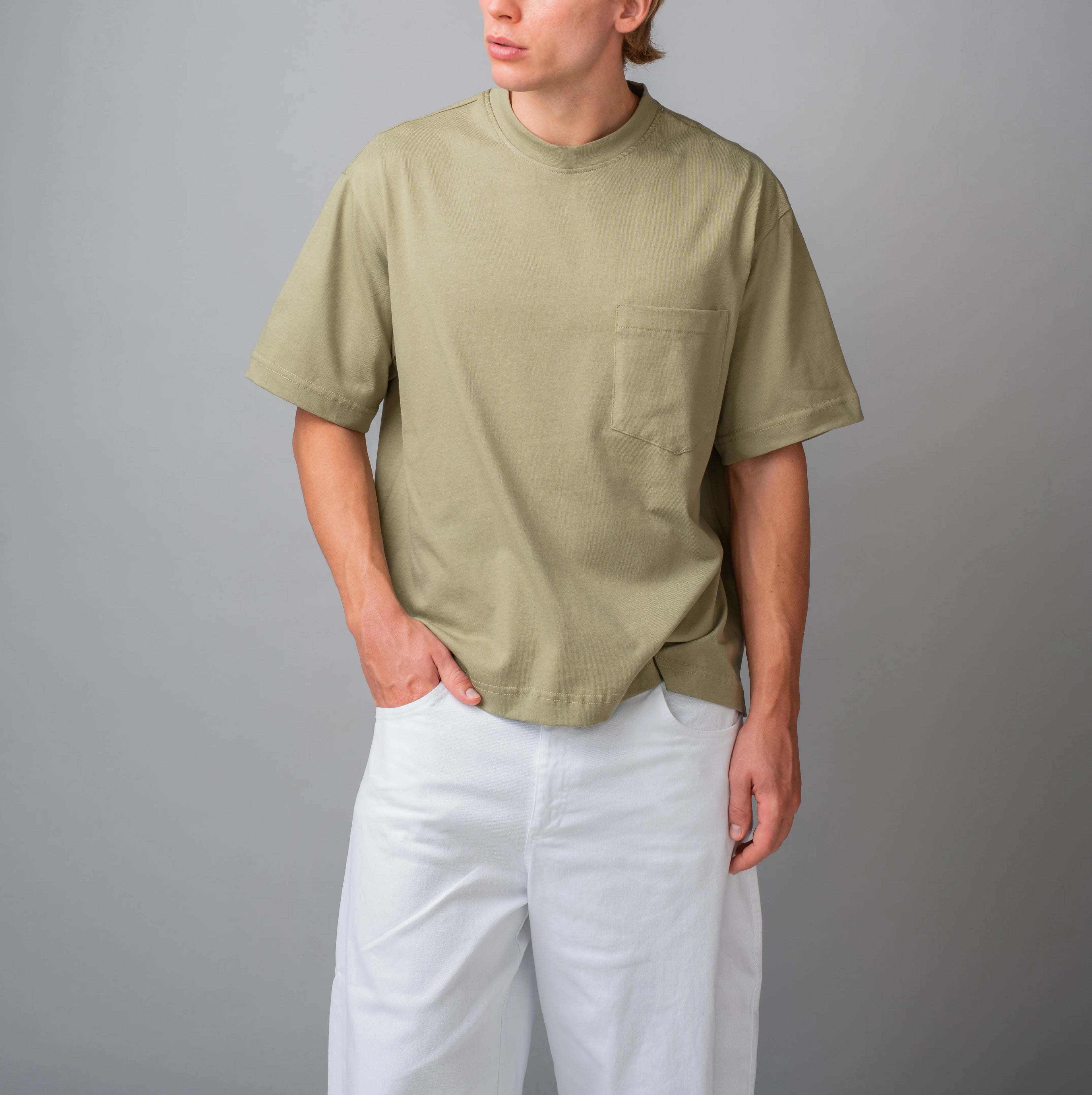 Cropped T-shirt - Verde oliva