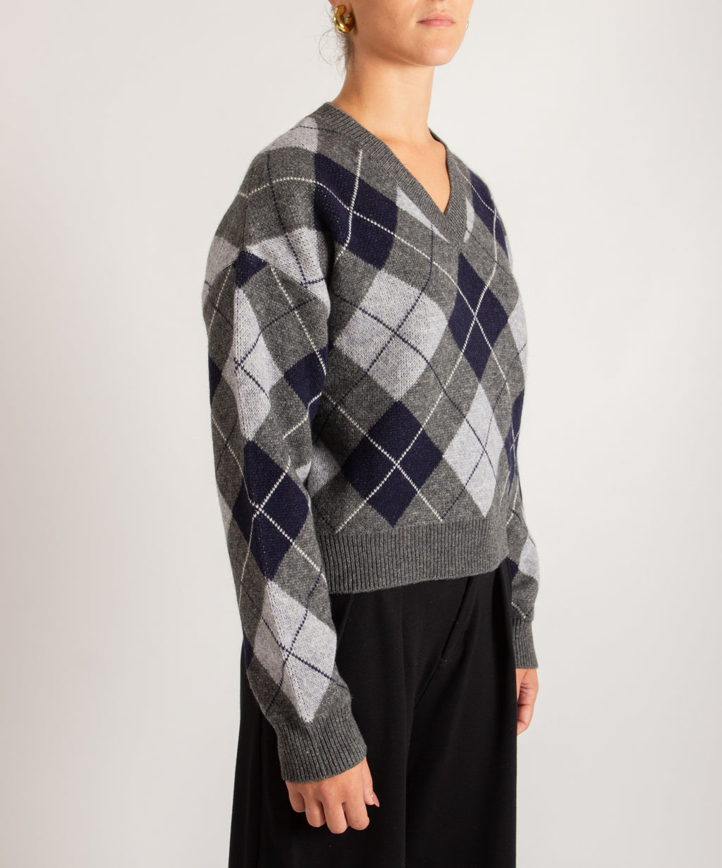 Maglia argyle scollo V