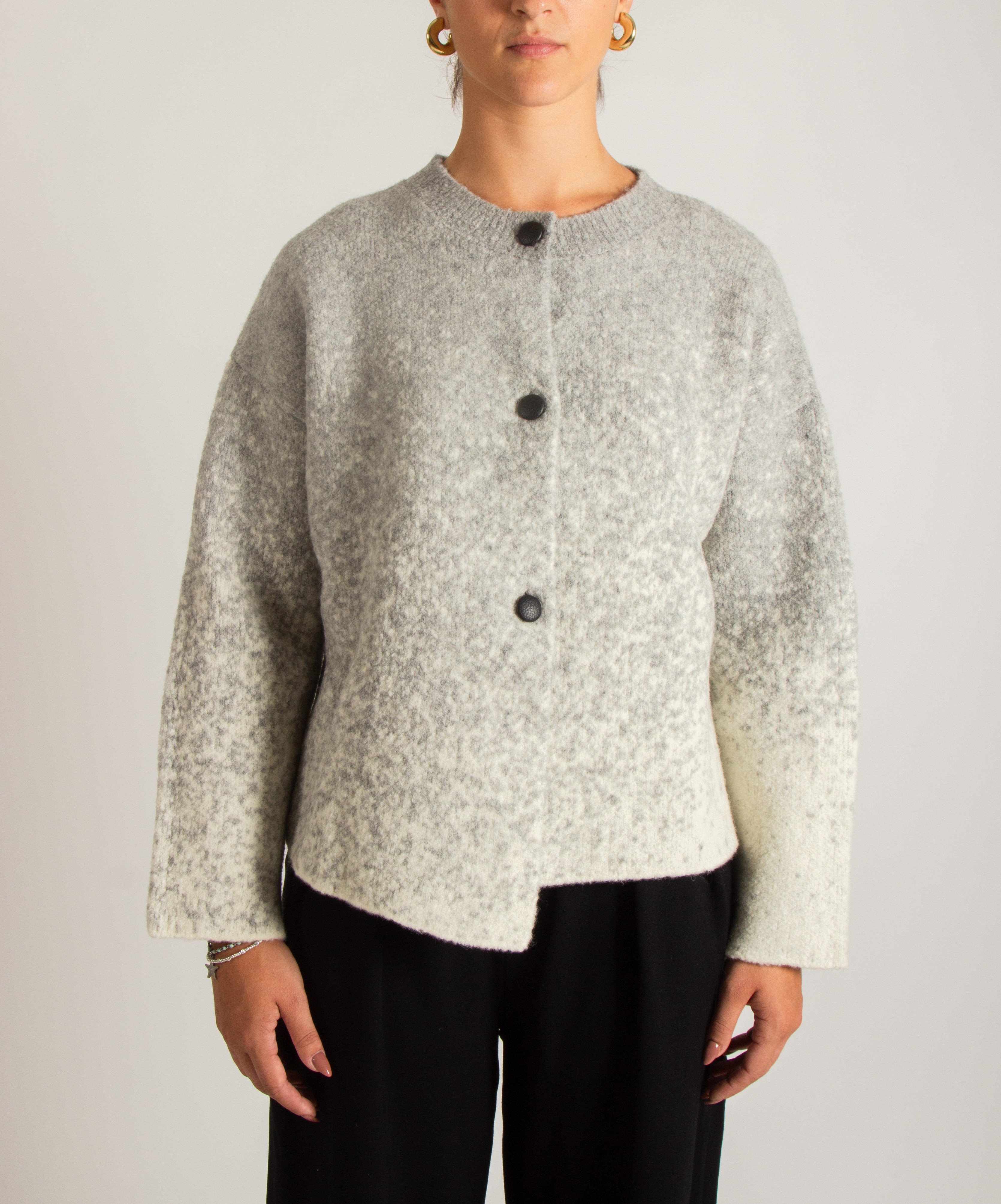 Giacca in maglia chiusura asimmetrica