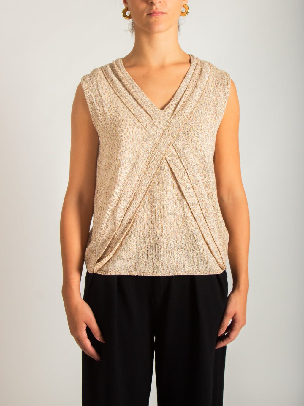 Canotta in maglia melange