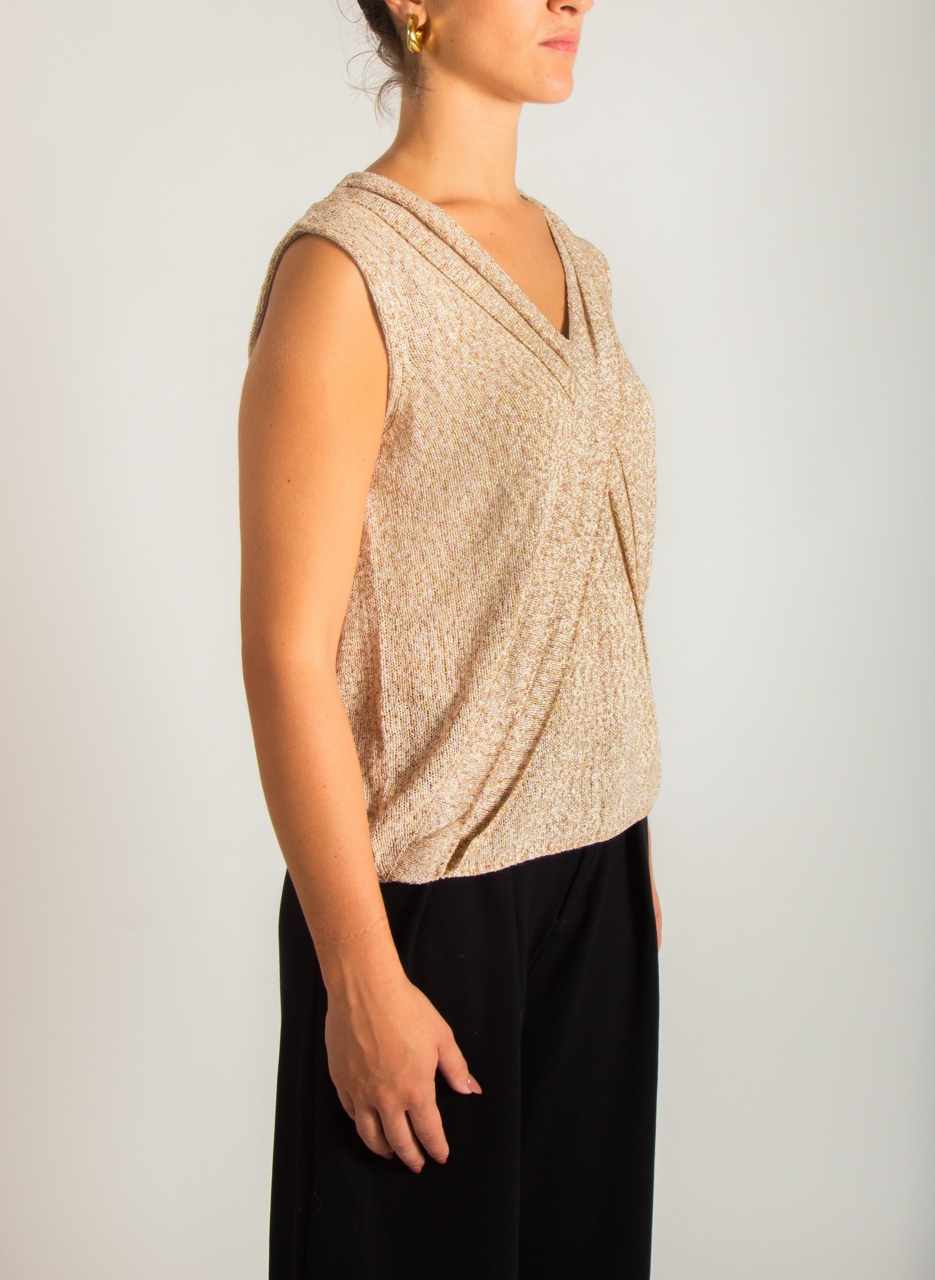 Canotta in maglia melange