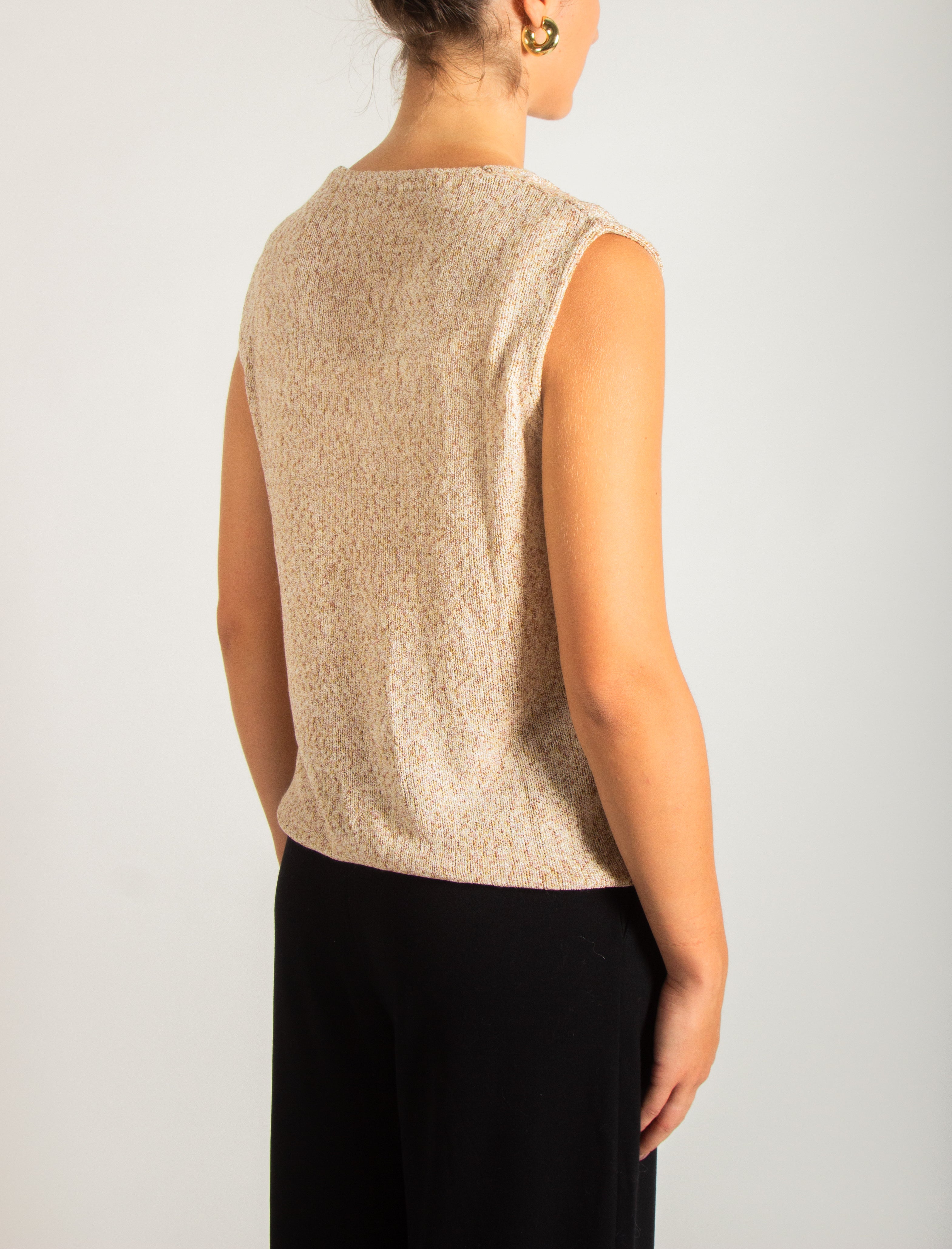 Canotta in maglia melange