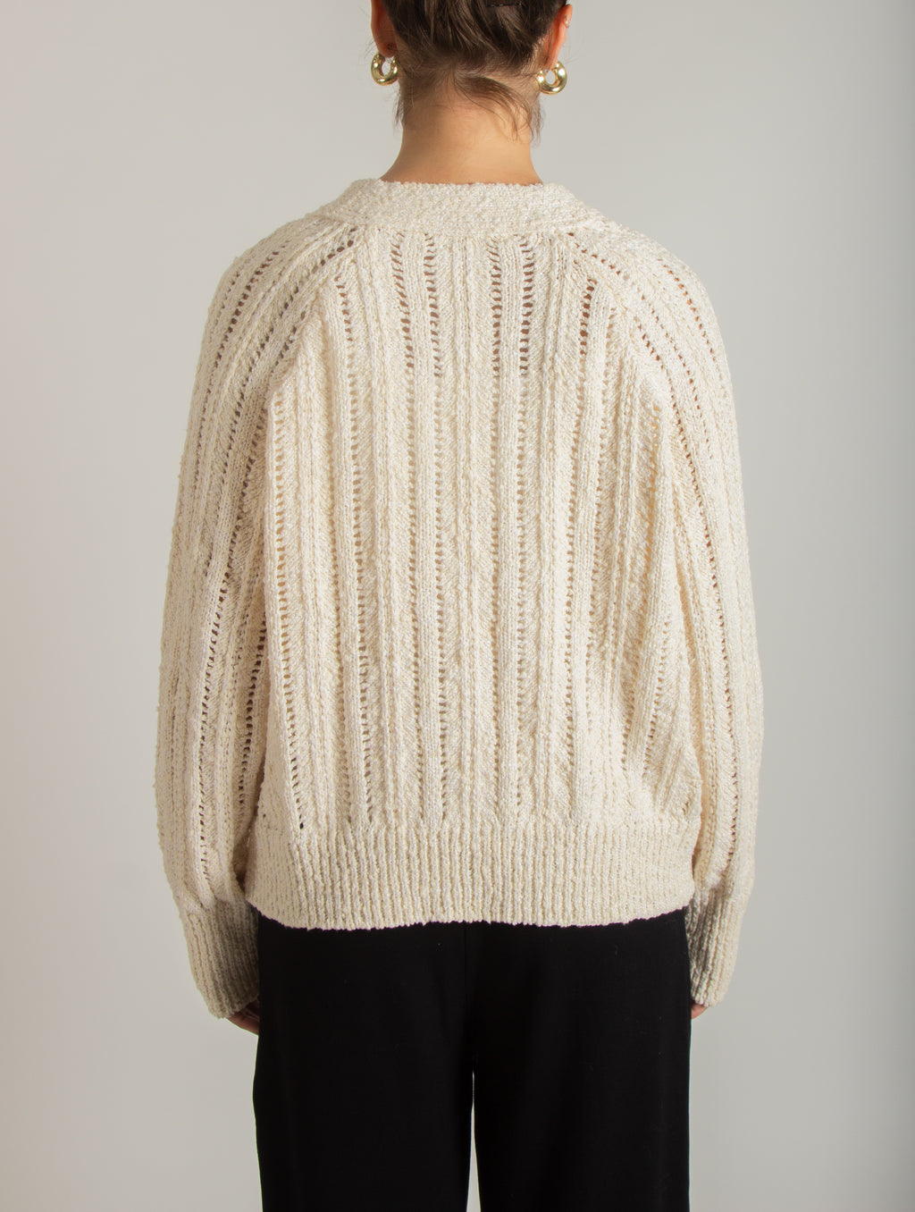 Cardigan in maglia traforata