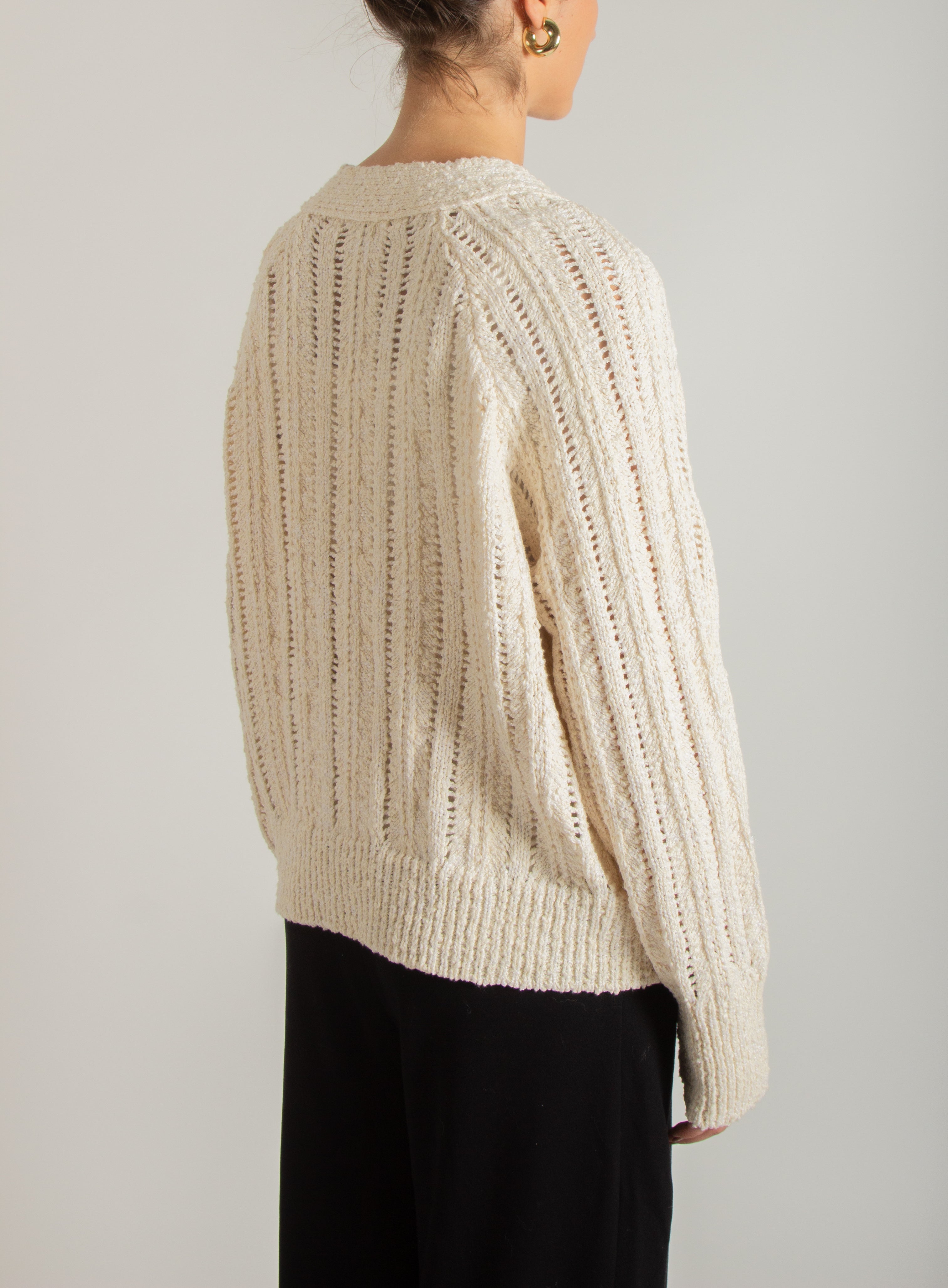 Cardigan in maglia traforata