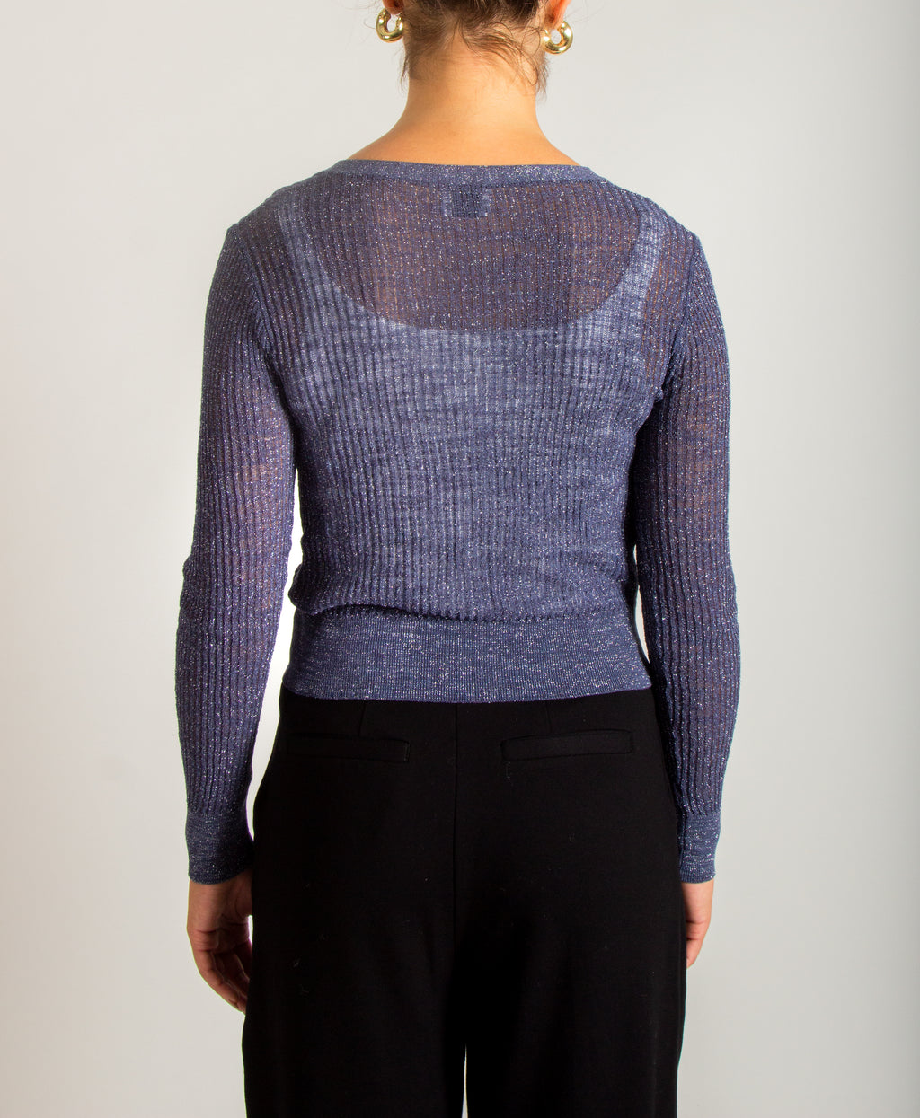 Cardigan leggero con filato lurex