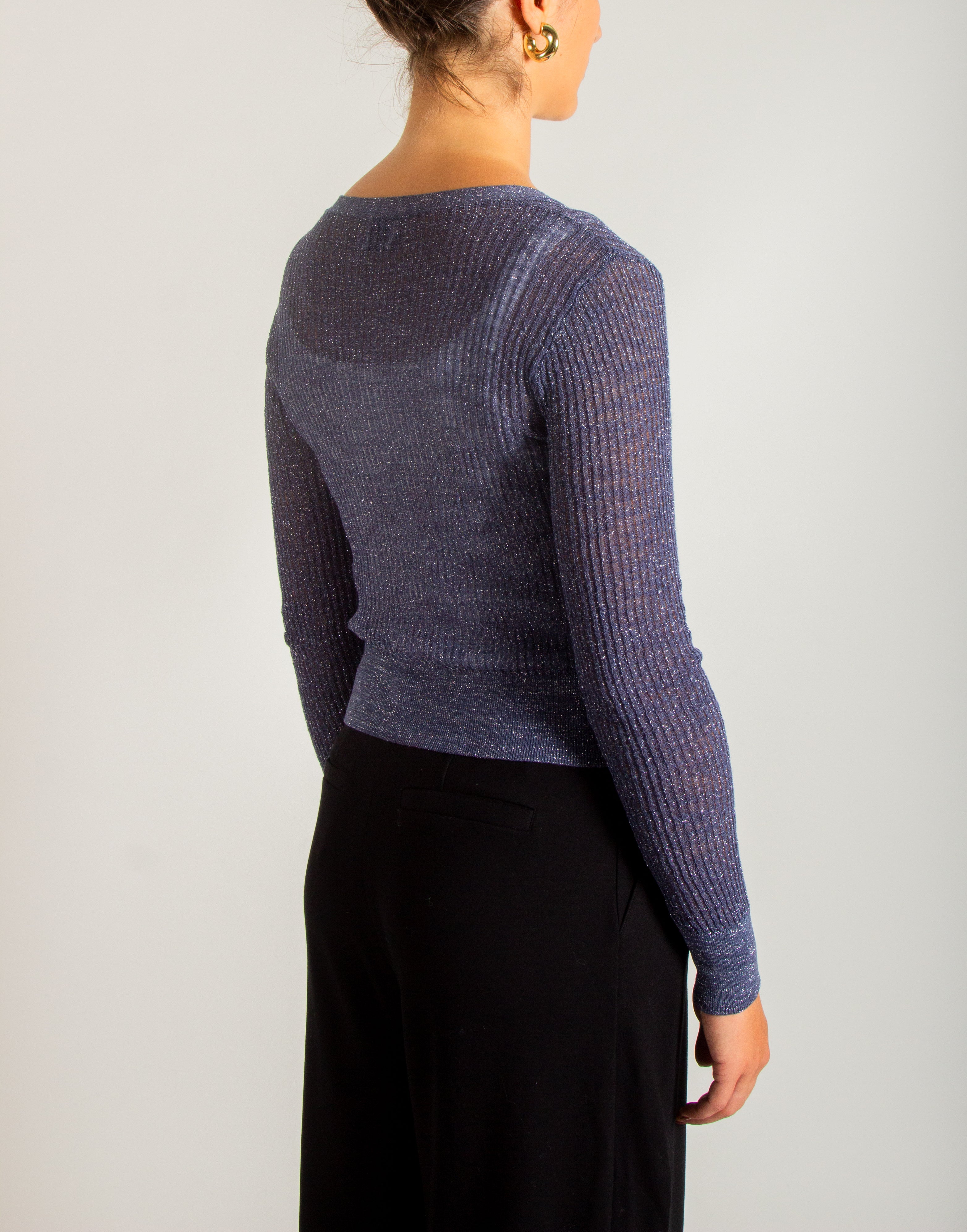 Cardigan leggero con filato lurex