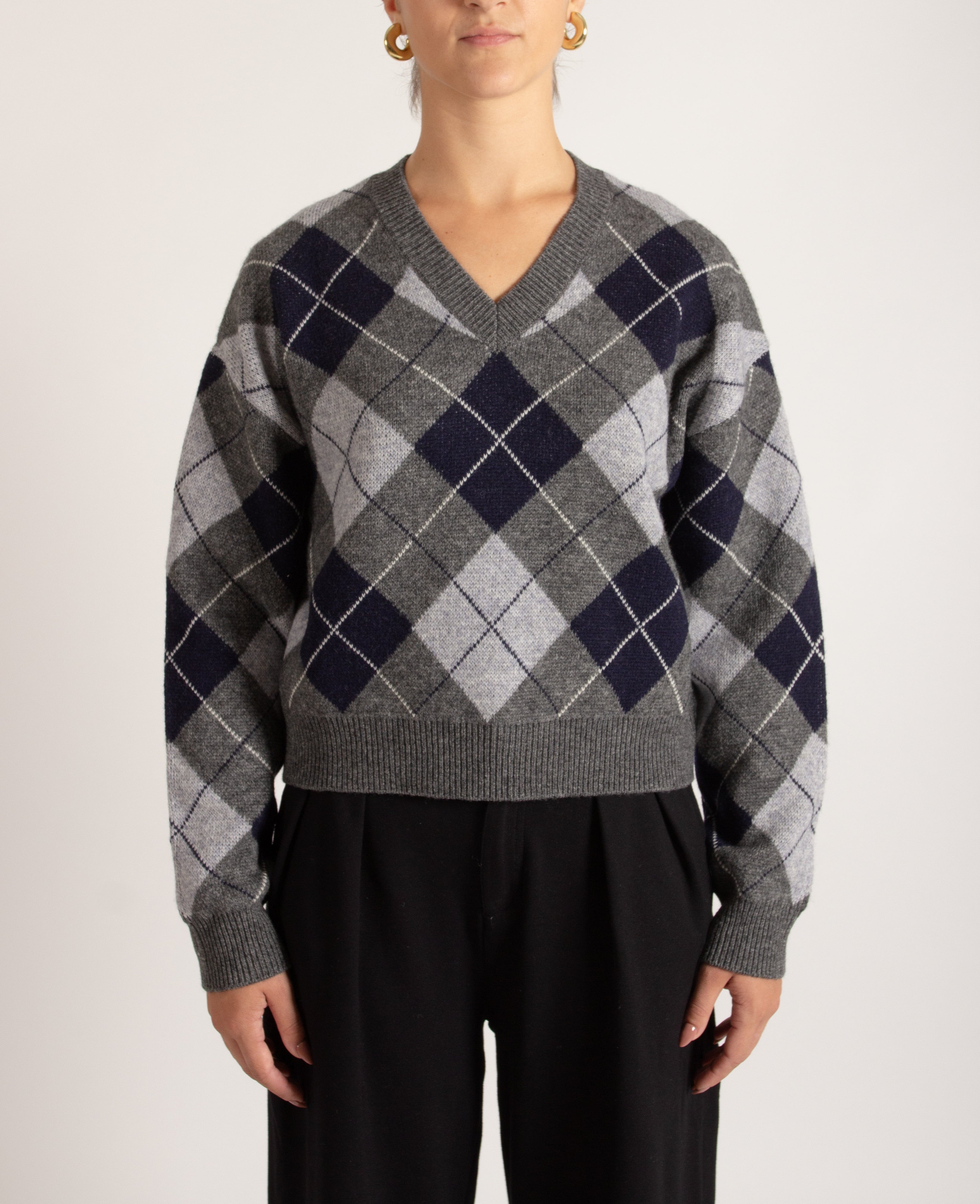 Maglia argyle scollo V